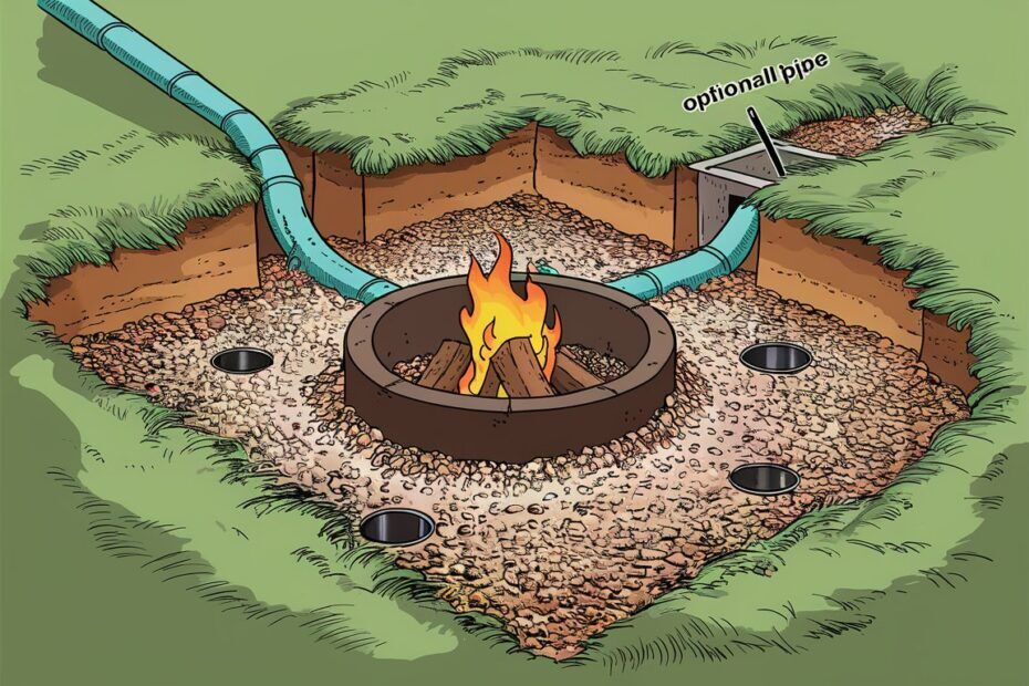 DIY Sunken Fire Pit Drainage | Diagram